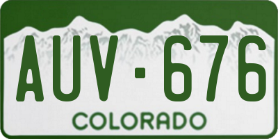 CO license plate AUV676