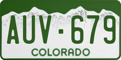CO license plate AUV679