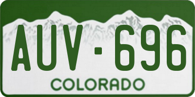 CO license plate AUV696