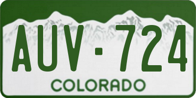 CO license plate AUV724