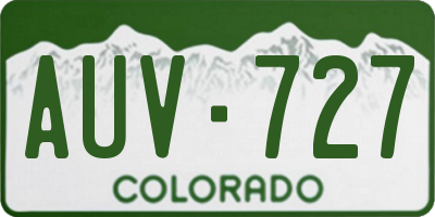 CO license plate AUV727