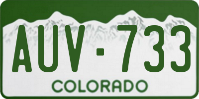 CO license plate AUV733