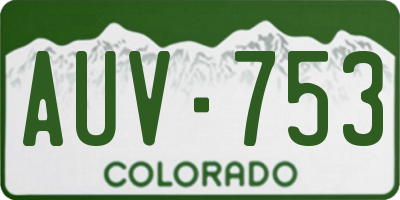 CO license plate AUV753