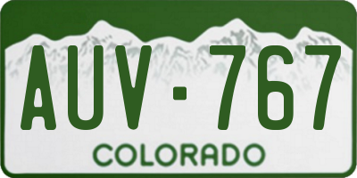 CO license plate AUV767
