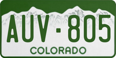 CO license plate AUV805