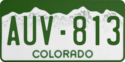 CO license plate AUV813