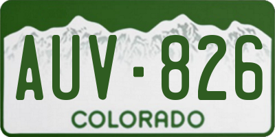 CO license plate AUV826