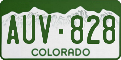 CO license plate AUV828
