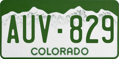 CO license plate AUV829