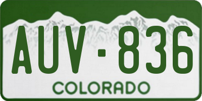CO license plate AUV836