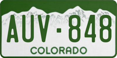 CO license plate AUV848