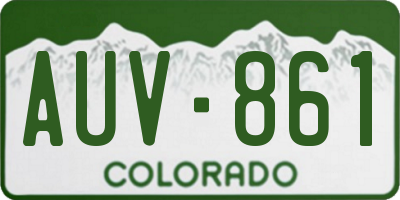 CO license plate AUV861