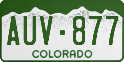CO license plate AUV877