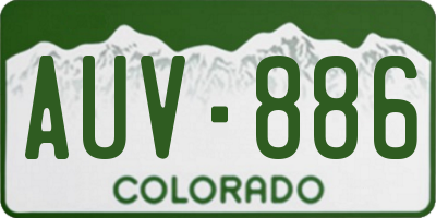 CO license plate AUV886