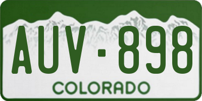 CO license plate AUV898