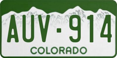CO license plate AUV914