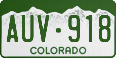CO license plate AUV918