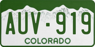 CO license plate AUV919
