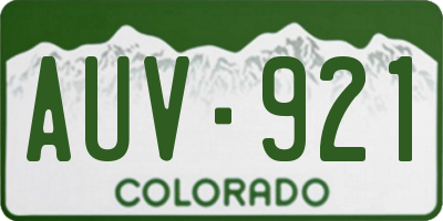 CO license plate AUV921