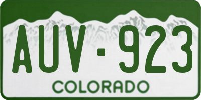 CO license plate AUV923