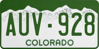 CO license plate AUV928