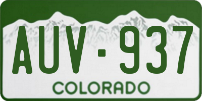 CO license plate AUV937