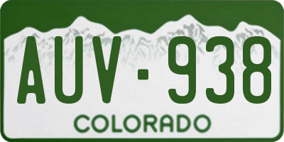 CO license plate AUV938