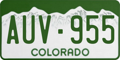 CO license plate AUV955