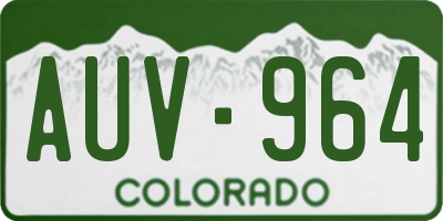 CO license plate AUV964
