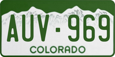 CO license plate AUV969