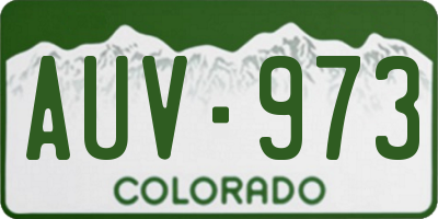 CO license plate AUV973