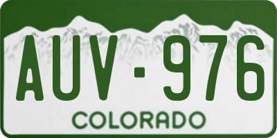 CO license plate AUV976