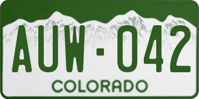 CO license plate AUW042