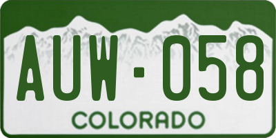 CO license plate AUW058