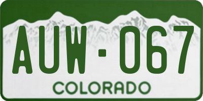 CO license plate AUW067