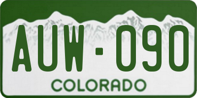 CO license plate AUW090