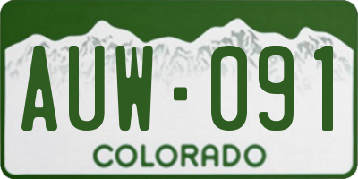 CO license plate AUW091