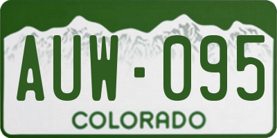 CO license plate AUW095