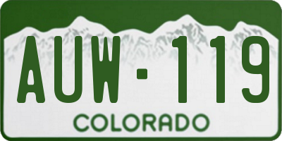 CO license plate AUW119