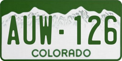 CO license plate AUW126