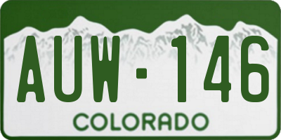 CO license plate AUW146
