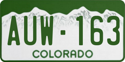 CO license plate AUW163