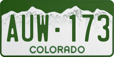 CO license plate AUW173