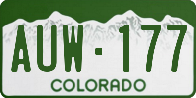 CO license plate AUW177