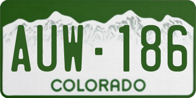 CO license plate AUW186