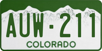 CO license plate AUW211