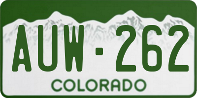 CO license plate AUW262