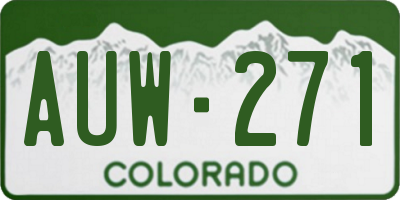 CO license plate AUW271