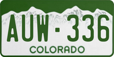 CO license plate AUW336