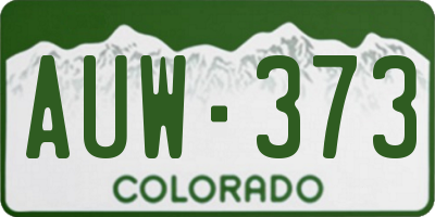 CO license plate AUW373